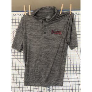 Atlanta Braves Polo Shirt Mens S Black & Gray Southern Tide Golf Preppy Light
